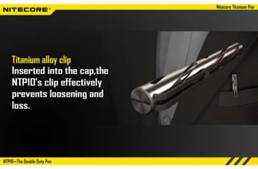 Image of Nitecore NTP10 Titanium Tactical Pen with Tungsten Steel Tip, Silver, 6952506401338