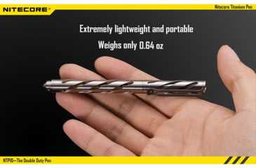 Image of Nitecore NTP10 Titanium Tactical Pen with Tungsten Steel Tip, Silver, 6952506401338