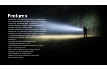 Image of Nitecore P40 3171 Yards Ultra Long Throwing USB-C Rechargeable 2000 Lumens LED Flashlight