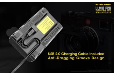Image of Nitecore ULM10 Pro Digital QuickCharge 2.0 USB Battery Charger for Leica BP-SCL5 Batteries, Black, 6952506492725