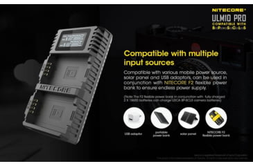 Image of Nitecore ULM10 Pro Digital QuickCharge 2.0 USB Battery Charger for Leica BP-SCL5 Batteries, Black, 6952506492725