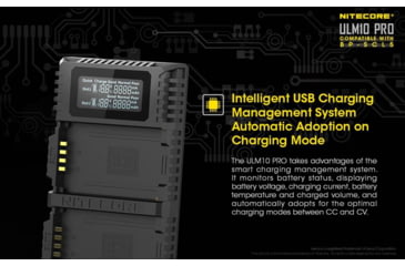 Image of Nitecore ULM10 Pro Digital QuickCharge 2.0 USB Battery Charger for Leica BP-SCL5 Batteries, Black, 6952506492725