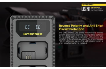 Image of Nitecore USN1 Sony Camera Battery Charger for NP-FW50 Batteries, Black, 6952506492374