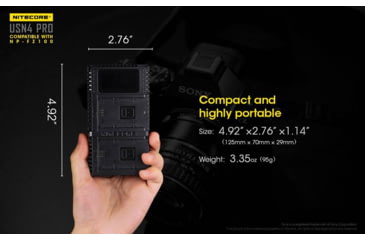 Image of Nitecore USN4 Pro Digital QuickCharge 2.0 USB Battery Charger for Sony NP-FZ100 Batteries, Black, 6952506492701