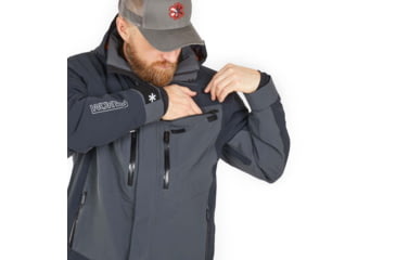 Image of Norfin Rebel Pro Insulated Gray Rain Jacket - Men's, Gray, Large, 596003-L