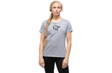 Image of Norrona /29 Cotton Wood Viking T-Shirt - Womens, Grey Melange, Medium, 7042698459749
