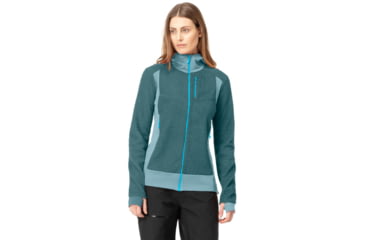 Image of Norrona Falketind Alpha120 Zip Hood - Womens, North Atlantic/Tourmaline, Medium, 7042698458667