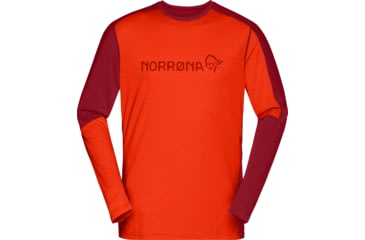 Image of Norrona Falketind Equaliser Merino Round Neck Shirt - Mens, Arednalin/Rhubarb, Medium, 1820-22-5646-M