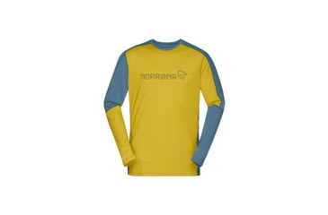 Image of Norrona Falketind Equaliser Merino Round Neck Shirt - Mens, Calendula, 2XL, 1820-22-5566-XXL
