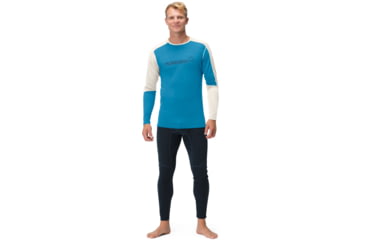 Image of Norrona Falketind Equaliser Merino Round Neck Shirt - Mens, Hawaiian surf/Indigo Night, Large, 7042698472151