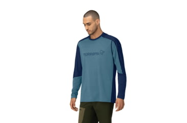 Image of Norrona Falketind Equaliser Merino Round Neck Shirt - Mens, Trooper, Small, 1820-22-8016-S