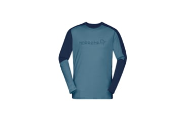 Image of Norrona Falketind Equaliser Merino Round Neck Shirt - Mens, Trooper, Small, 1820-22-8016-S