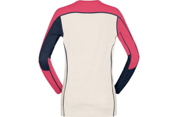 Image of Norrona Falketind Equaliser Merino Round Neck Shirt - Womens, Indigo Night/Honeysuckle, Large, 7042698472502