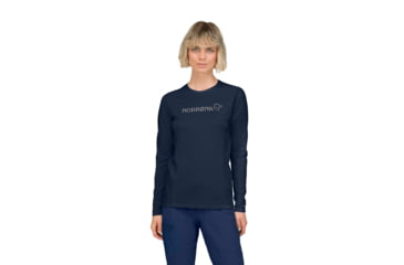 Image of Norrona Falketind Equaliser Merino Round Neck Shirt - Womens, Indigo Night, Small, 1822-22-2295-S