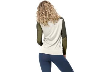 Image of Norrona Falketind Equaliser Merino Round Neck Shirt - Womens, Olive Drab/Olive Night, Extra Large, 1822-22 3908 XL