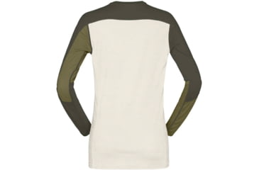 Image of Norrona Falketind Equaliser Merino Round Neck Shirt - Womens, Olive Drab/Olive Night, Extra Large, 1822-22 3908 XL