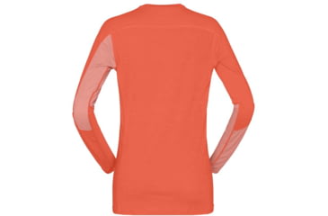 Image of Norrona Falketind Equaliser Merino Round Neck Shirt - Womens, Peach Amber/Orange Alert, Small, 1822-22 5649 S