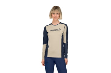 Image of Norrona Falketind Equaliser Merino Round Neck Shirt - Womens, Pure Cashmere, Small, 1822-22-9001-S