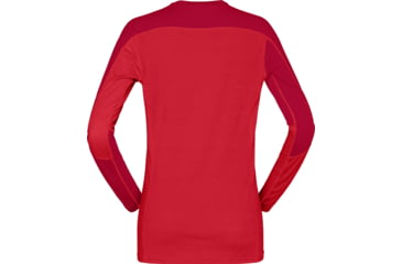 Image of Norrona Falketind Equaliser Merino Round Neck Shirt - Womens, True Red/Jester Red, Large, 7042698472458