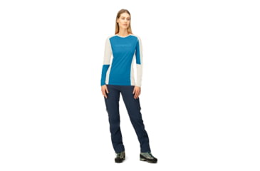 Image of Norrona Falketind Equaliser Merino Round Neck - Womens, Hawaiian Surf/Snowdrop, Large, 1822-22 6633 L