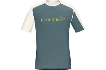 Image of Norrona Falketind Equaliser Merino T-Shirt - Mens, North Atlantic/Snowdrop, 2XL, 7042698472441