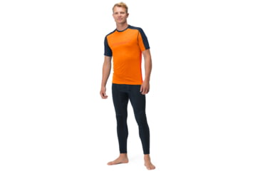Image of Norrona Falketind Equaliser Merino T-Shirt - Mens, Orange Popsicle/Indigo Night, 2XL, 7042698472342