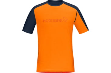 Image of Norrona Falketind Equaliser Merino T-Shirt - Mens, Orange Popsicle/Indigo Night, 2XL, 7042698472342