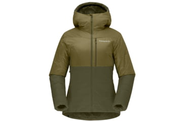 Image of Norrona Falketind Thermo Hooded Jacket - Womens, Olive Drab/Olive Night, Small, 1857-22 3908 S