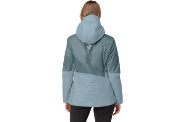 Image of Norrona Falketind Thermo60 Hood - Womens, North Atlantic/Tourmaline, Large, 7042698454553