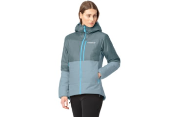 Image of Norrona Falketind Thermo60 Hood - Womens, North Atlantic/Tourmaline, Large, 7042698454553