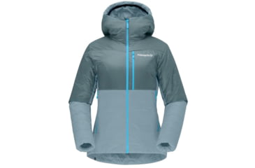 Image of Norrona Falketind Thermo60 Hood - Womens, North Atlantic/Tourmaline, Large, 7042698454553