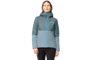 Image of Norrona Falketind Thermo60 Hood - Womens, North Atlantic/Tourmaline, Large, 7042698454553