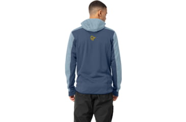 Image of Norrona Falketind Warm Octa Hooded Jacket - Mens, Blue Fog/Vintage Indigo, Small, 1815-22 6634 S