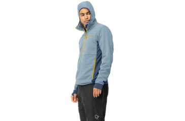 Image of Norrona Falketind Warm Octa Hooded Jacket - Mens, Blue Fog/Vintage Indigo, Small, 1815-22 6634 S