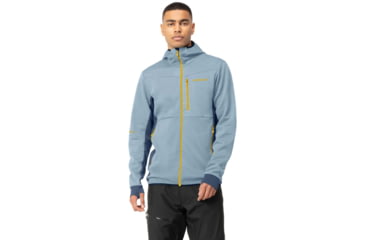Image of Norrona Falketind Warm Octa Hooded Jacket - Mens, Blue Fog/Vintage Indigo, Small, 1815-22 6634 S