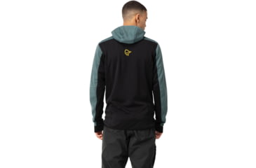 Image of Norrona Falketind Warm2 Octa Hood - Mens, North Atlantic/Caviar, Medium, 7042698452382