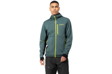 Image of Norrona Falketind Warm2 Octa Hood - Mens, North Atlantic/Caviar, Medium, 7042698452382