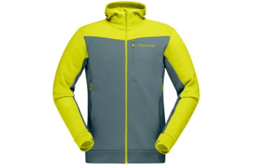 Image of Norrona Falketind Warmwool2 Stretch Zip Hood - Mens, Sulphur Spring/North Atlantic, Medium, 7042698457653