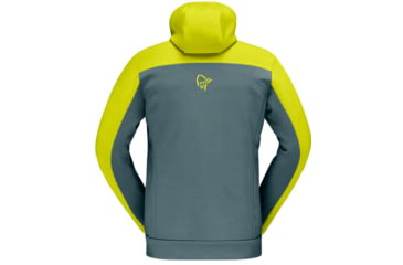 Image of Norrona Falketind Warmwool2 Stretch Zip Hood - Mens, Sulphur Spring/North Atlantic, Medium, 7042698457653