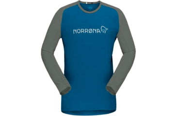 Image of Norrona Fjora Equaliser Lightweight Long Sleeve - Mens, Mykonos Blue/Castor Grey, Extra Large, 2222-18 6010 XL