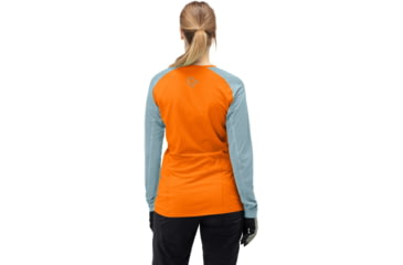 Image of Norrona Fjora Equaliser Lightweight Long Sleeve Shirt - Womens, Orange Popsicle/Tourmaline, Small, 7042698471956