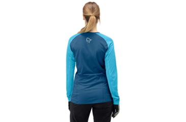 Image of Norrona Fjora Equaliser Lightweight Long Sleeve - Womens, Mykonos Blue/Aquarius, Large, 2228-18 6011 L