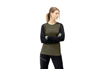 Image of Norrona Fjora Equaliser Lightweight Long Sleeve - Womens, Olive Night, Extra Small, 2228-18-3301-XS
