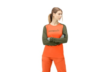 Image of Norrona Fjora Equaliser Lightweight Long Sleeve - Womens, Orange Alert, Medium, 2228-18-5620-M