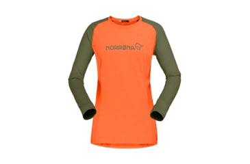 Image of Norrona Fjora Equaliser Lightweight Long Sleeve - Womens, Orange Alert, Medium, 2228-18-5620-M