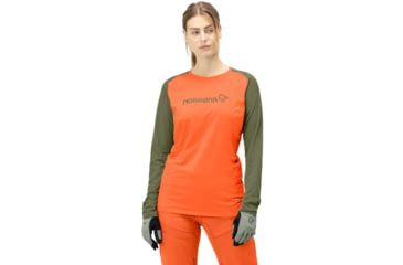 Image of Norrona Fjora Equaliser Lightweight Long Sleeve - Womens, Orange Alert, Medium, 2228-18-5620-M