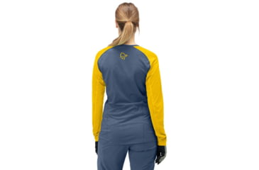 Image of Norrona Fjora Equaliser Lightweight Long Sleeve - Womens, Sulphur/Vintage Indigo, Large, 2228-18 5012 L