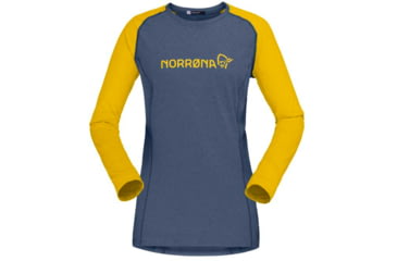 Image of Norrona Fjora Equaliser Lightweight Long Sleeve - Womens, Sulphur/Vintage Indigo, Large, 2228-18 5012 L