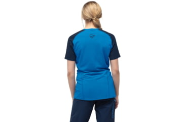 Image of Norrona Fjora Equaliser Lightweight T-Shirt - Womens, Indigo Night/Campanula, Large, 7042698437419