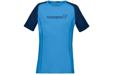 Image of Norrona Fjora Equaliser Lightweight T-Shirt - Womens, Indigo Night/Campanula, Large, 7042698437419
